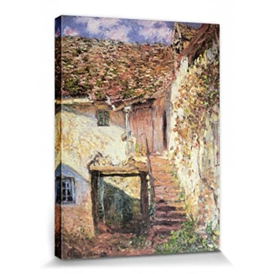 Abbildung von 1art1 Claude Monet Poster Die Treppe, 1878 Bilder Leinwand Bild Auf Keilrahmen XXL Wandbild Kunstdruck Als Leinwandbild 40x30 cm