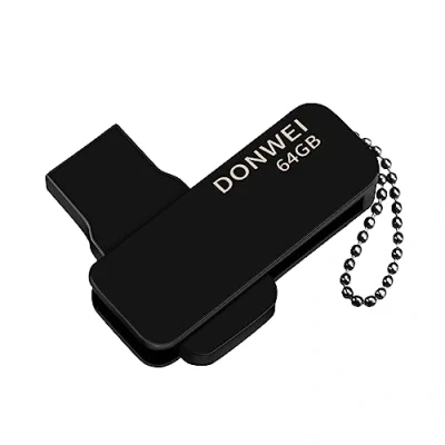 Abbildung von DONWEI 64GB Speicherstick, USB Stick Wasserdichtes, Praktisches Flash Drive, 2.0 Laufwerk(Pack of 1, Schwarz)