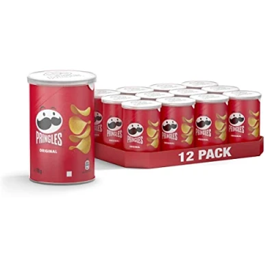 Abbildung von Pringles Original (12 x 70 g) der unwiderstehliche Snack Klassiker in praktischen Dose knackige Chips mit Salz Pop. Play. Eat.