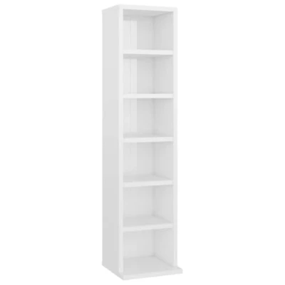 Abbildung von vidaXL CD Regal Schrank Hochglanz Weiß 21x20x88 cm Holzwerkstoff, 1 tlg.