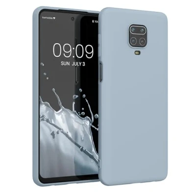 Abbildung von kwmobile Hülle kompatibel mit Xiaomi Redmi Note 9S / 9 Pro Max weiches TPU Silikon Case Cover geeignet für kabelloses Laden Hellblau matt