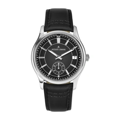 Abbildung von Jacques Lemans 1 2197A Herrenuhr Derby mit Lederband Schwarz