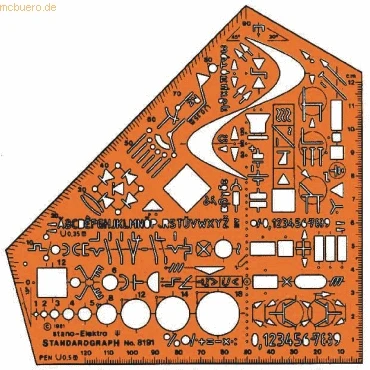 Abbildung von Standardgraph Zeichenlineal Schulwinkel, Elektro 8191
