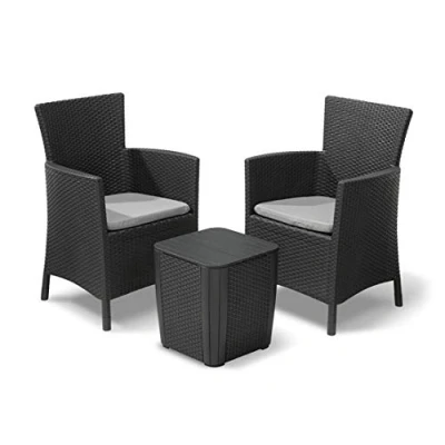 Abbildung von Allibert Balkonset &quot;Iowa&quot;, (Set, 3 tlg., 2 x Sessel, 1 Tisch mit Boxfunktion), inklusive Sitzkissen