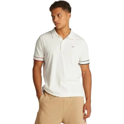 Abbildung von Tommy Jeans Poloshirt &quot;TJM SLIM FLAG CUFF POLO EXT&quot;