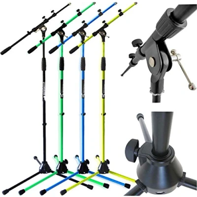 Abbildung von keepdrum MS107BK Mikrofonständer mit Galgen und Guss Sockel in 4 Farben (Black)