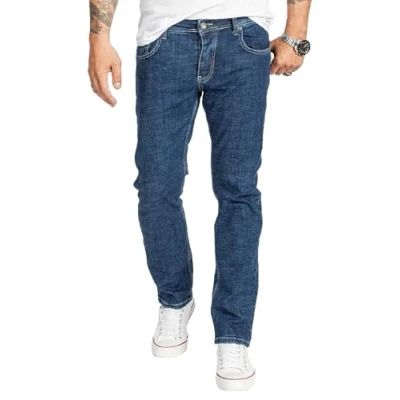 Abbildung von Rock Creek Herren Jeans Regular Fit Stretch Männerhose Herrenjeans Denim Hosen Herrenhose Straight Cut Stonewashed RC 2407 Blau W31 L30