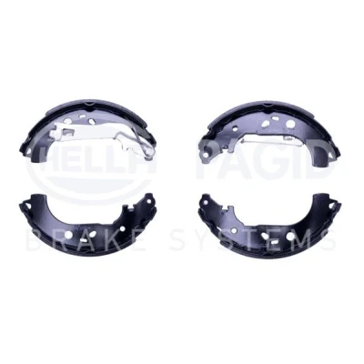 Abbildung von HELLA 8DB 355 003 051 Bremsbacken 228,6 42 mit Handbremshebel CITROËN: Nemo Kastenwagen, Kombi, FIAT: Fiorino III Kasten / Qubo