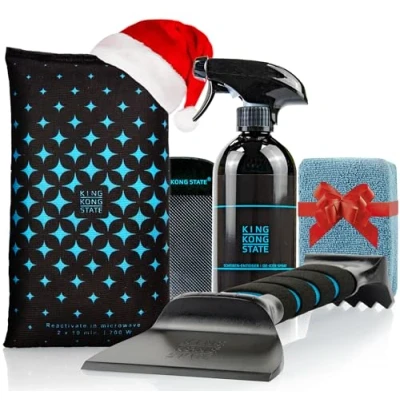 Abbildung von King Kong State Winter Set für Autos Geschenk aus Luftentfeuchter Kissen, Eiskratzer, Scheiben Enteiserspray und Mikrofaser Schwamm