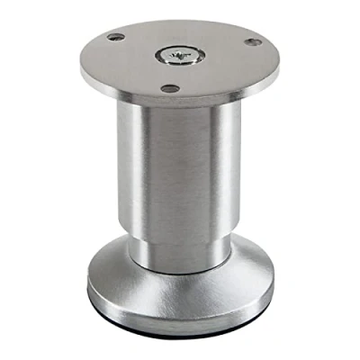 Abbildung von SOTECH Möbelfuß Terra Höhe 80 mm Alu gebürstet Schrankbein höhenverstellbar bis max. 15 mm, belastbar 250 kg