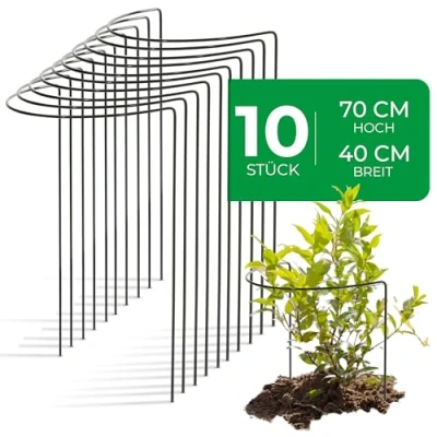 Abbildung von Novatool 10 Strauchstütze Metall halbrund 40 cm Ø70 hoch grün Staudenhalter Blumenhalter Rankengewächs Pflanzenstütze Blumenstütze Staudenstütze Rankhilfe Strauchhalter Rosenstütze