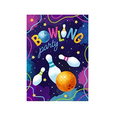 Abbildung von JUNAPACK Einladungskarten Bowling zum Kindergeburtstag Jungen Mädchen Einladungen Kegeln, Geburtstag