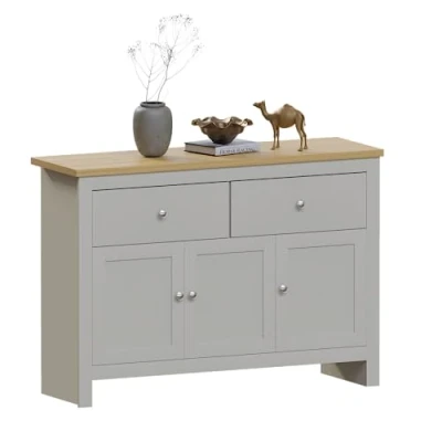 Abbildung von Amazon Marke: Vida Designs Schubladenboxen, MDF, Spanplatte und Melaminfurnier, Weiß, 3 Schubladen 1 Tür, 35T x 117B 82H cm