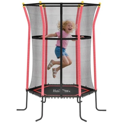 Abbildung von Kinder Trampolin Ø163,5 cm, Indoor Trampolin, Kindertrampolin bis 50 kg Rot