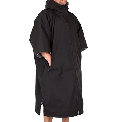 Abbildung von Lifeventure Short Sleeve Changing Robe Windproof, Waterproof, Anti Odour Treated, Fleece Lined Poncho Coat for Swimming, Surfing, Camping