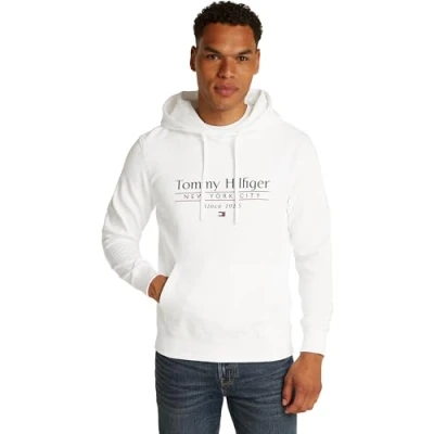 Abbildung von Tommy Hilfiger Center Stack Hoody Sweatshirt, Herren, Größe: Large, White