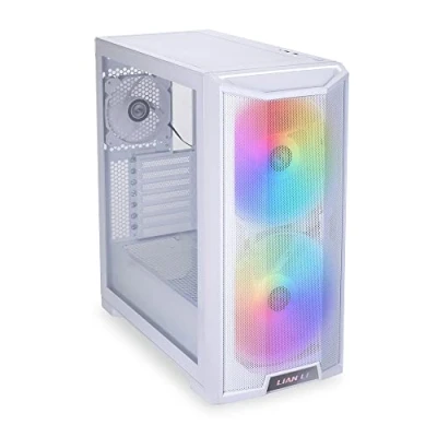 Abbildung von Lian Li LANCOOL 215 Midi Tower Gehäuse, Gaming Gehäuse Weiß 2 Vorinstallierte LED Lüfter, 1 vori