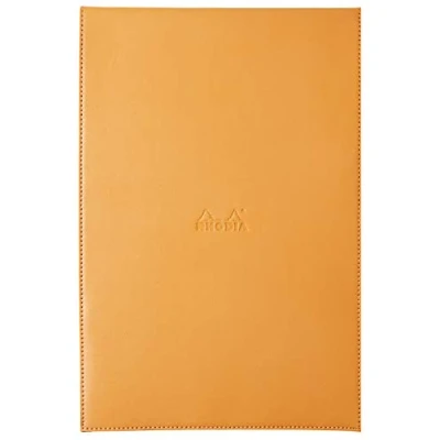 Abbildung von Rhodia 218198C ePURE N19 Notizblock (mit Schutzhülle aus Kunstleder, 22 x 32,5 cm, 80g, elfenbein, liniert) 1 Set orange