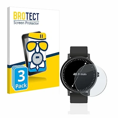 Abbildung von BROTECT Entspiegelungs Schutzglas für Armbanduhren (Kreisrund, ø: 40 mm) (3 Stück) Schutz Folie Panzerfolie Glas Matt [Kratzfest 9H, Anti Reflex]