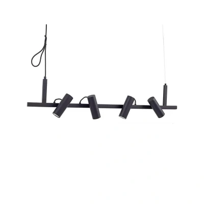 Abbildung von Lucande Hängeleuchte Lysias, schwarz, Metall, Länge 120cm