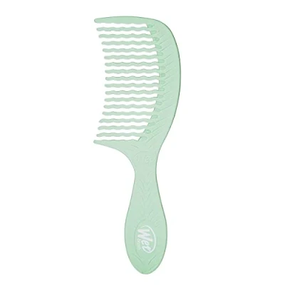 Abbildung von Wet Brush Go Green Tea Tree Oil Infused Treatment Comb Wide Tooth Hair Detangler with WaveTooth Design that Gently and Glides Through Tangles No Split Ends Damage 100% Plant Based Plastic