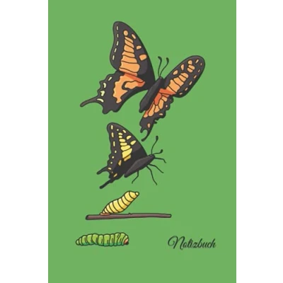 Abbildung von Notizbuch: Schmetterlinge Notizbuch 6x9 Zoll DIN A5 120 Seiten Punktraster Schmetterling Metamorphose Notizheft Insekten Tagebuch Notebook Schmetterlingsarten Geschenk