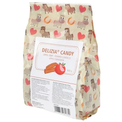 Abbildung von Kerbl Delizia Candy (Geschmacksrichtung Apfel/Zimt, 600 g Beutel, Leckerli für Pferde, hochwertige und natürliche Zutaten) 3227337