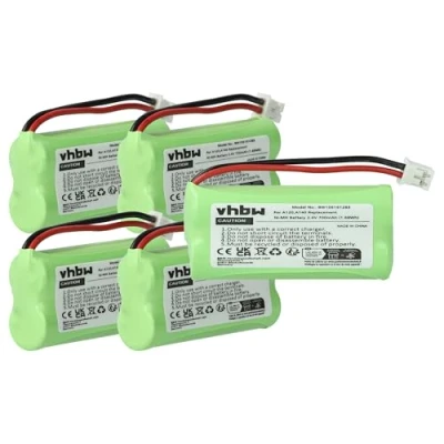 Abbildung von vhbw 5X Akku kompatibel mit Siemens Gigaset A140, A140 Trio, A12, weiß, Duo, A14, A120 schnurlos Festnetz Telefon (700 mAh, 2,4 V, NiMH)