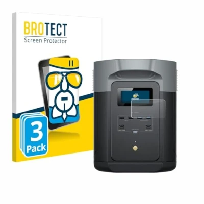 Abbildung von BROTECT Schutzglas für EcoFlow DELTA 2 Max (3 Stück) Schutzfolie Panzer Folie Glas [Extrem Kratzfest 9H, Anti Fingerprint, Ultra Transparent]