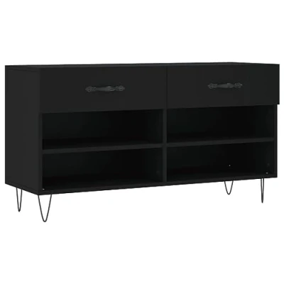 Abbildung von vidaXL Schuhregal Schuhbank Schwarz 102x35x55 cm Holzwerkstoff, 1 tlg.