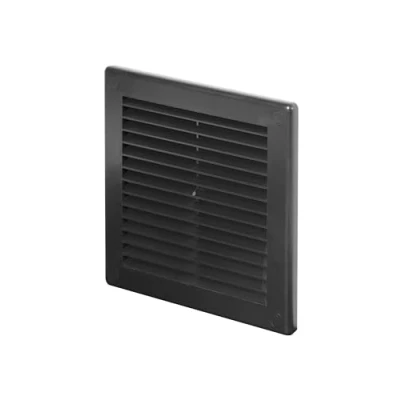 Abbildung von Awenta 150x150 mm Schwarz Lüftungsabdeckung flache, quadratische Lüftungsschlitze Integrierter Insektenschutz HVAC lüftungsgitter Lüftungsöffnungen für Badezimmer, Heimbüro klimaanlage abdeckung