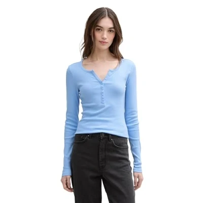 Abbildung von TOM TAILOR Denim Damen 1045415 Longsleeve T Shirt, 12146 Light Blue, M