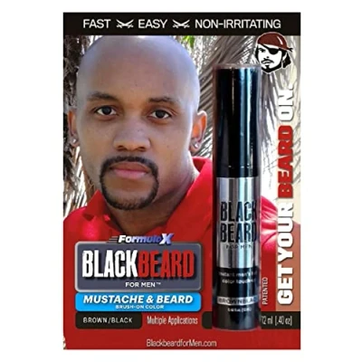 Abbildung von Blackbeard for Men Herren Farbe Mascara Bart Schnurrbart Braun Schwarz