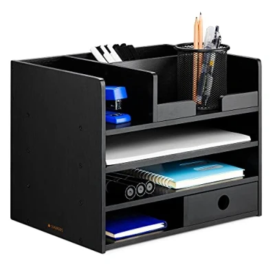 Abbildung von Navaris Briefablage Schreibtisch Ablage aus Bambus, 33x24x26cm, Ordnungssystem (1 St)