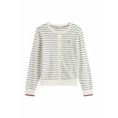 Abbildung von Tommy Hilfiger Strickjacke, Damen, Größe: XXS, Ivory silk dark night navy stp