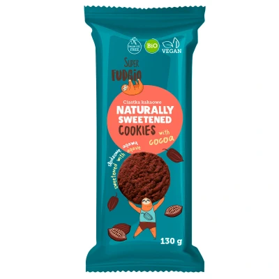 Abbildung von SUPER FUDGiO Organic Kakao Kekse BIO Vegane Cookies natürlich gesüßt mit Agave ohne Palmöl gesundes Naschen Geschmack: