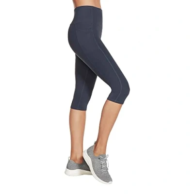 Abbildung von Skechers Damen Gowalk HIGH Waisted Capri Jogginghose Damen, Navy, XX Large