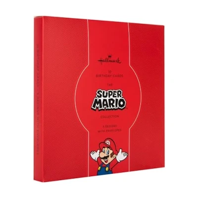 Abbildung von Hallmark Geburtstagskarten, Multipack Nintendo Super Mario Bros, Mario, Luigi, Prinzessin Pfirsich, Kröte, Bowser, Gaming, 10 Stück, 5 Designs mit Umschlägen