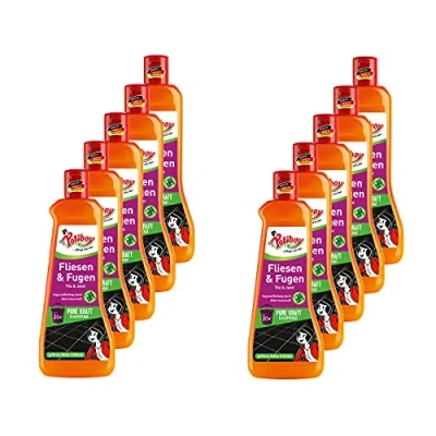Abbildung von POLIBOY Fliesen &amp; Fugen Reiniger Bodenreiniger mit Oxy Power für Wischkonzentrat innen und außen 10x 500 ml Made in Germany