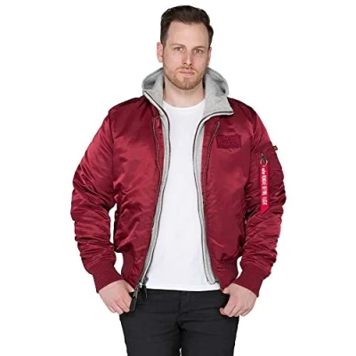 Abbildung von Alpha Industries MA1 DTEC Übergangsjacke, Herren, Größe: Medium, Burgundy