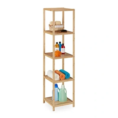 Abbildung von relaxdays Badregal Bambus 5 Ablagen