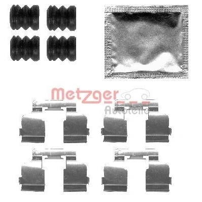 Abbildung von METZGER 109 1835 Zubehörsatz, Scheibenbremsbelag RENAULT: CLIO 2, TWINGO Megane I Grandtour, DACIA: Sandero I, Logan MCV, Limousine