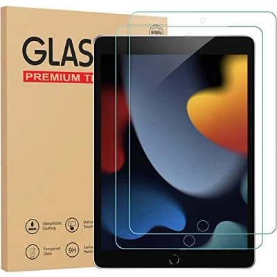 Abbildung von Gerutek [2 Stück Schutzfolie iPad 10.2&quot; 2021/2020/2019 (iPad 9./8./7. Generation) 9H Härte, Hülle Freundllich Anti Kratzen Bläschen Displayfolie Schutzglas Displayschutz für 9/iPad 8/iPad 7