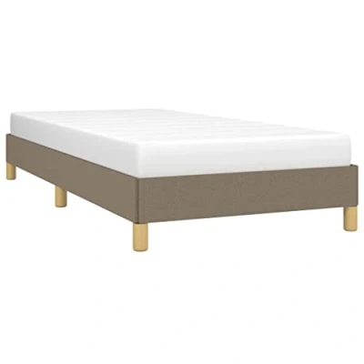 Abbildung von vidaXL Polsterbett Bett Einzelbett Bettgestell Bettrahmen Lattenrost Stoffbett Schlafzimmerbett Schlafzimmermöbel Taupe 90x200cm Stoff