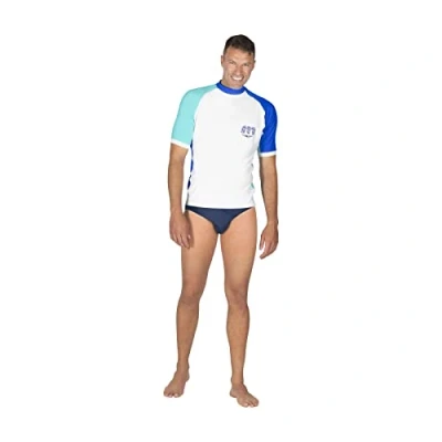 Abbildung von Mares Seaside Rashguard Shield Man, Schützendes Kurzarmhemd für Herren, UPF 50, Weiss, L