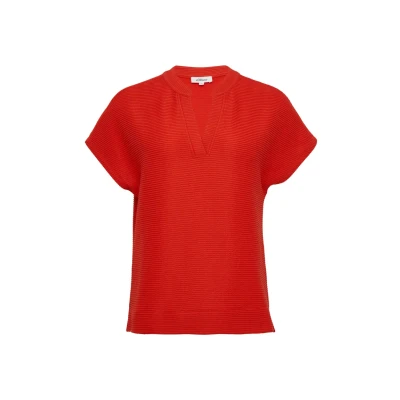 Abbildung von Feminines T Shirt im Relaxed Fit mit Struktur rot 34