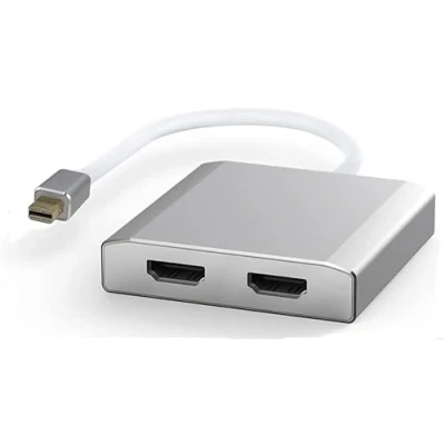 Abbildung von WJESOG Mini Displaysport auf Dual HDMI Splitter Adapter, MDP to 2 Hub Multi Stream Transportunterstützung 4K Auflösung Unterstützung MST,SST