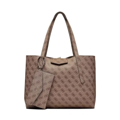 Abbildung von Guess Brenton Shopping Bag, Damen, Größe: One Size, Latte logo