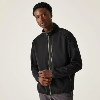 Abbildung von Regatta Herren Men&#039;s Kassam Full Zip Fleece Jacket fleecejacke, Black Marl(Agave Green),