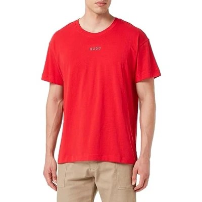 Abbildung von HUGO T Shirt Linked mit Logo Druck auf der Brust